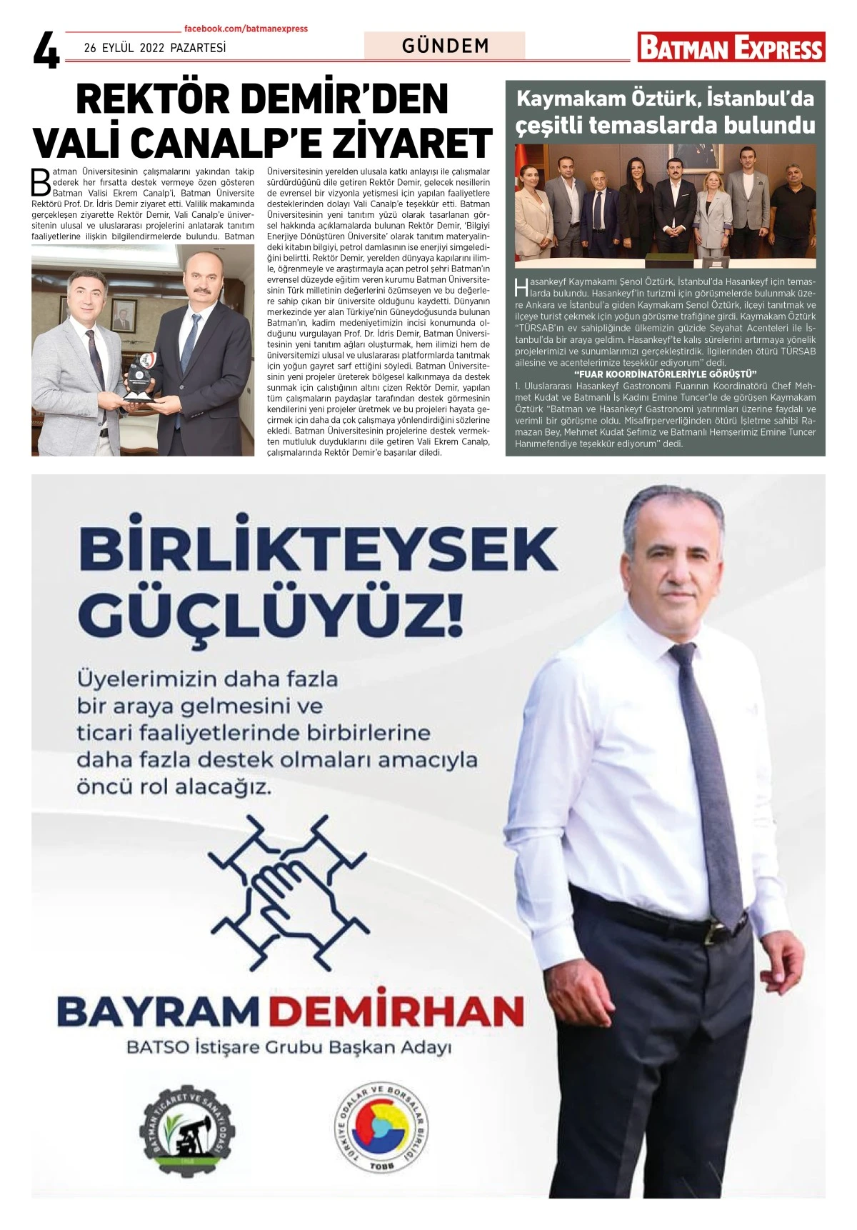 26 EYLÜL 2022 PAZARTESİ 