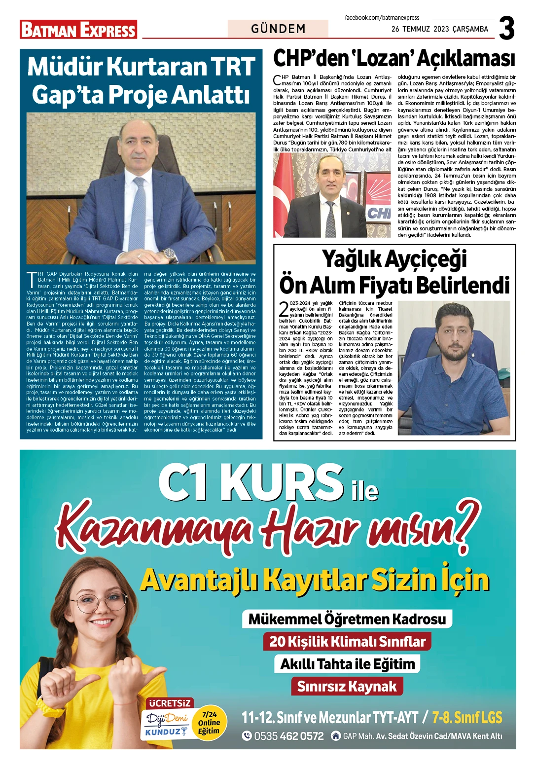 25 TEMMUZ 2023 ÇARŞAMBA