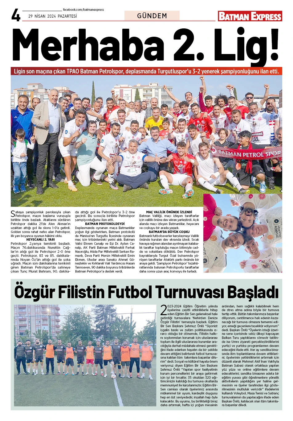 29 NİSAN 2024 PAZARTESİ