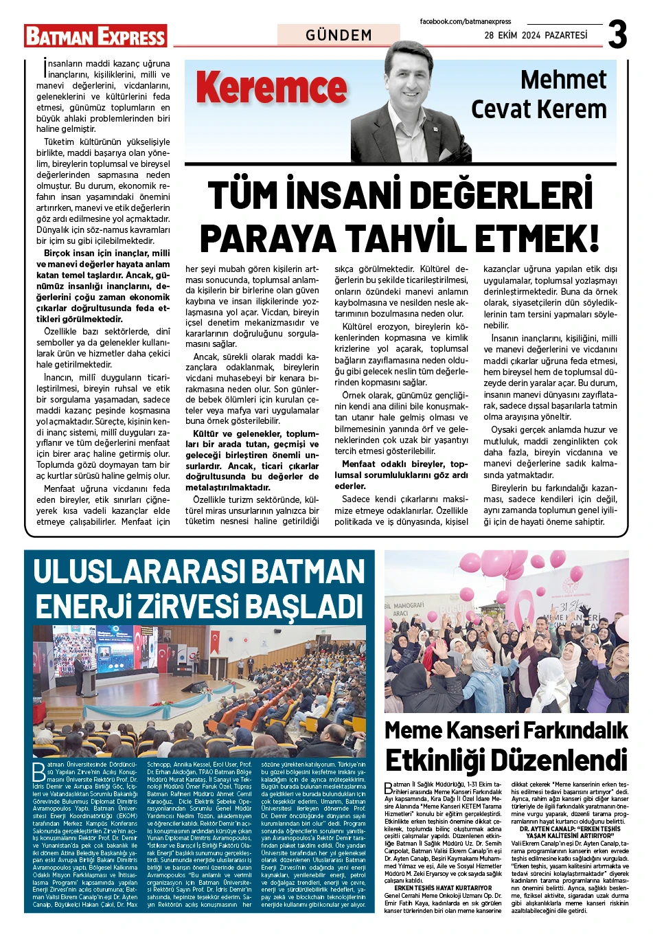 28 EKİM 2024 PAZARTESİ