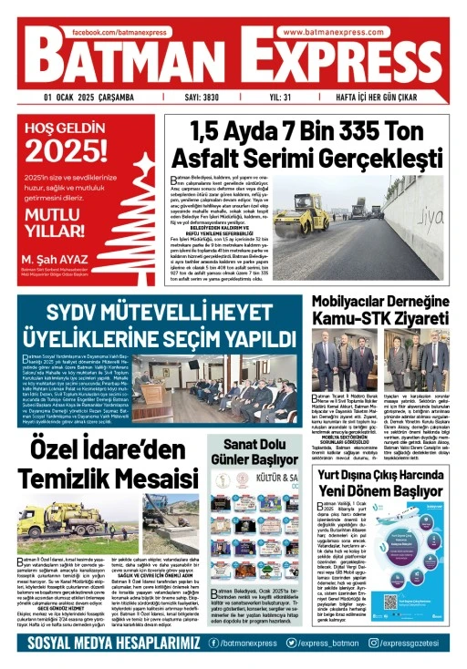 01 OCAK 2025 ÇARŞAMBA